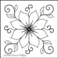 Digital Quilting Design Diana's Star Flower by Diana Phillips.