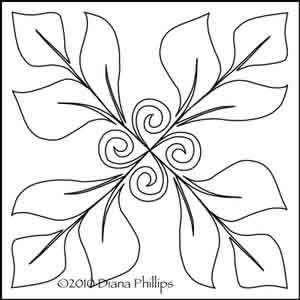 Digital Quilting Design Diana's Swirling Leaves by Diana Phillips.