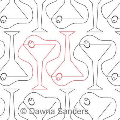 Digital Quilting Design Cocktails by Dawna Sanders.