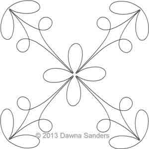 Digital Quilting Design Do-Si-Do Block by Dawna Sanders.