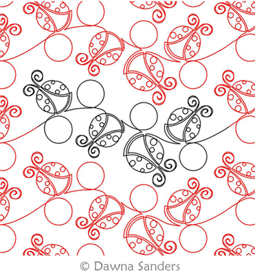 Digital Quilting Design Ladybug Parade by Dawna Sanders.