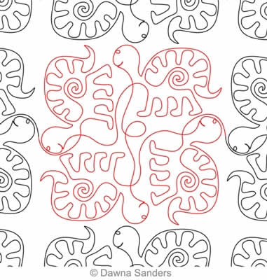 Digital Quilting Design Turtles All Around by Dawna Sanders.