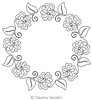 Twirling Hibiscus Wreath by Dawna Sanders. This image demonstrates how this computerized pattern will stitch out once loaded on your robotic quilting system. A full page pdf is included with the design download.