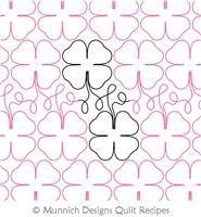 4 Leaf Clover with Loops by Munnich Designs Quilt Recipes. This image demonstrates how this computerized pattern will stitch out once loaded on your robotic quilting system. A full page pdf is included with the design download.