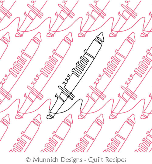 Bassoon by Munnich Designs Quilt Recipes. This image demonstrates how this computerized pattern will stitch out once loaded on your robotic quilting system. A full page pdf is included with the design download.
