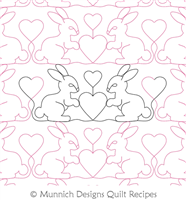 Bunny Heart 1 by Munnich Design Quilt Recipes. This image demonstrates how this computerized pattern will stitch out once loaded on your robotic quilting system. A full page pdf is included with the design download.
