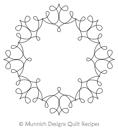 Loops Frame 1 Oct by Munnich Designs Quilt Recipes. This image demonstrates how this computerized pattern will stitch out once loaded on your robotic quilting system. A full page pdf is included with the design download.