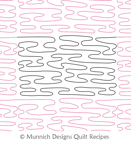 Calm Waters by Munnich Designs Quilt Recipes. This image demonstrates how this computerized pattern will stitch out once loaded on your robotic quilting system. A full page pdf is included with the design download.