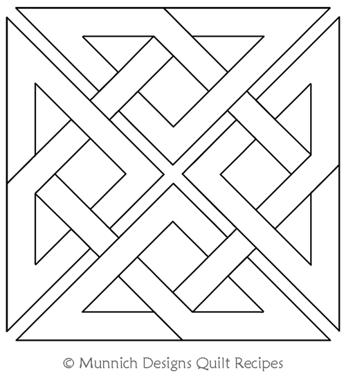 Celtic Knot Square 1 by Munnich Design Quilt Recipes. This image demonstrates how this computerized pattern will stitch out once loaded on your robotic quilting system. A full page pdf is included with the design download.