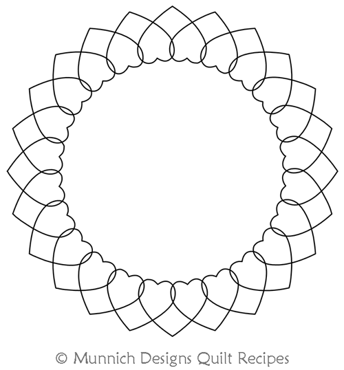 Circular Frame 1 by Munnich Designs Quilt Recipes. This image demonstrates how this computerized pattern will stitch out once loaded on your robotic quilting system. A full page pdf is included with the design download.