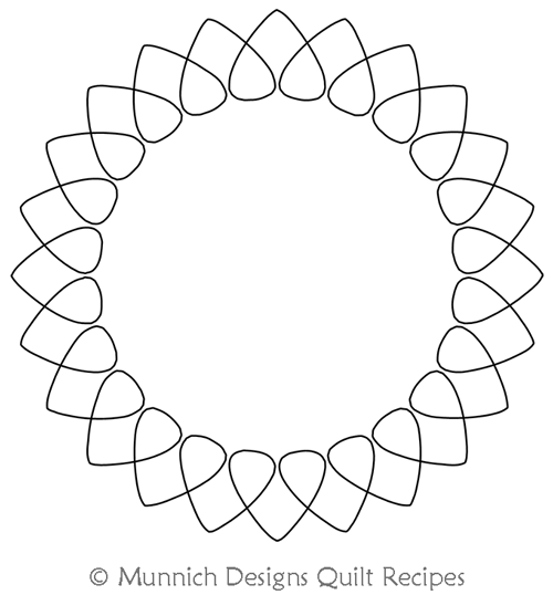 Circular Frame 2 by Munnich Designs Quilt Recipes. This image demonstrates how this computerized pattern will stitch out once loaded on your robotic quilting system. A full page pdf is included with the design download.