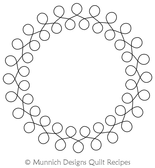Circular Frame 3 by Munnich Designs Quilt Recipes. This image demonstrates how this computerized pattern will stitch out once loaded on your robotic quilting system. A full page pdf is included with the design download.