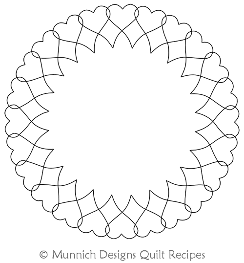 Circular Frame 5 by Munnich Designs Quilt Recipes. This image demonstrates how this computerized pattern will stitch out once loaded on your robotic quilting system. A full page pdf is included with the design download.