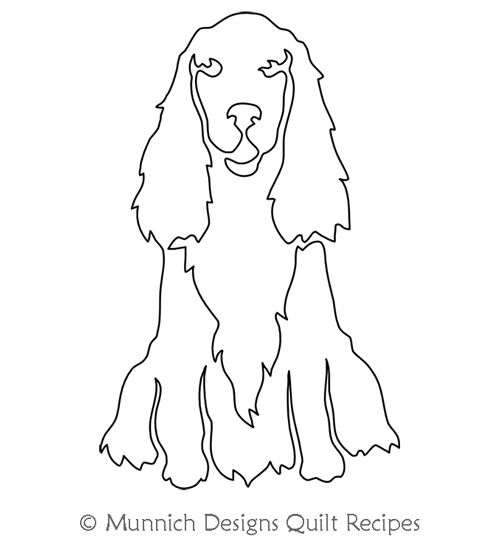 Cocker Spaniel Motif by Munnich Design Quilt Recipes. This image demonstrates how this computerized pattern will stitch out once loaded on your robotic quilting system. A full page pdf is included with the design download.