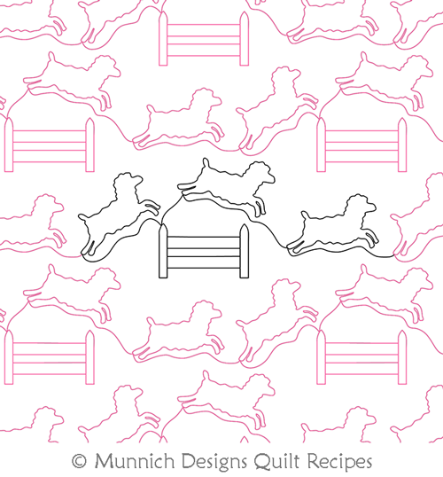 Counting Sheep by Munnich Design Quilt Recipes. This image demonstrates how this computerized pattern will stitch out once loaded on your robotic quilting system. A full page pdf is included with the design download.