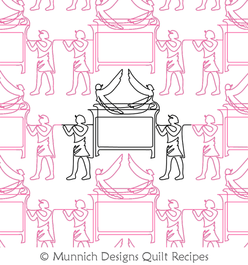 Egypt Procession by Munnich Design Quilt Recipes. This image demonstrates how this computerized pattern will stitch out once loaded on your robotic quilting system. A full page pdf is included with the design download.