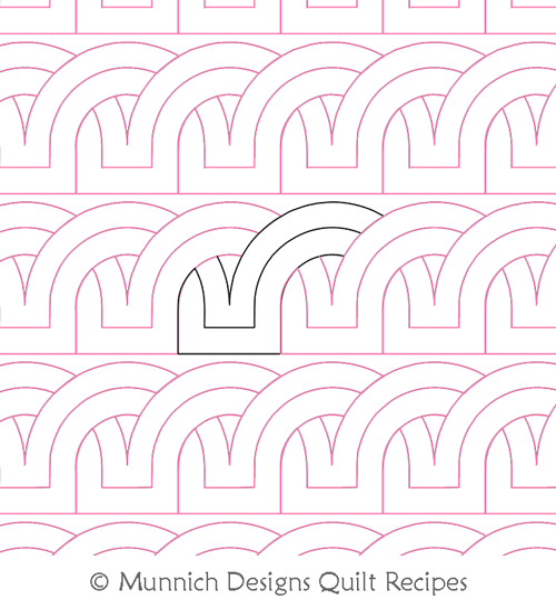 Ethnic Edging Braid by Munnich Designs Quilt Recipes. This image demonstrates how this computerized pattern will stitch out once loaded on your robotic quilting system. A full page pdf is included with the design download.