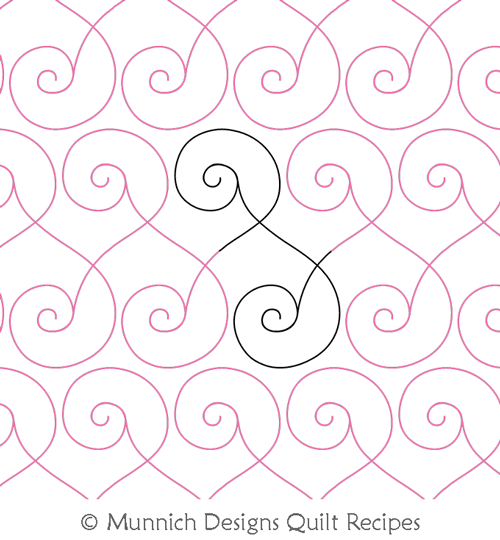 Ethnic Spiral Braid 1 by Munnich Design Quilt Recipes. This image demonstrates how this computerized pattern will stitch out once loaded on your robotic quilting system. A full page pdf is included with the design download.