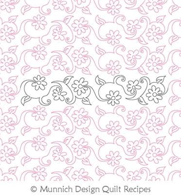 Fast Daisy Chain 1 by Munnich Design Quilt Recipes. This image demonstrates how this computerized pattern will stitch out once loaded on your robotic quilting system. A full page pdf is included with the design download.