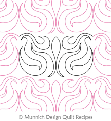Fast Flame Swirl Double by Munnich Design Quilt Recipes. This image demonstrates how this computerized pattern will stitch out once loaded on your robotic quilting system. A full page pdf is included with the design download.
