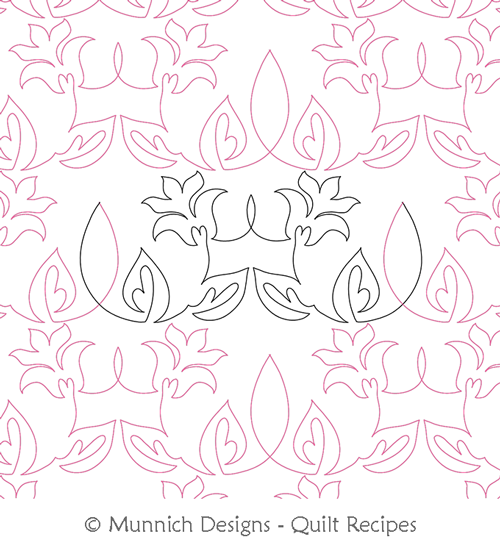 Fast Floral 2 by Munnich Designs Quilt Recipes. This image demonstrates how this computerized pattern will stitch out once loaded on your robotic quilting system. A full page pdf is included with the design download.