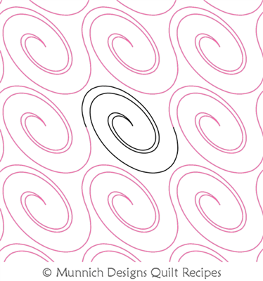 Fast Tilted Swirl by Munnich Designs Quilt Recipes. This image demonstrates how this computerized pattern will stitch out once loaded on your robotic quilting system. A full page pdf is included with the design download.