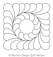 Feather Square 1 by Munnich Design Quilt Recipes. This image demonstrates how this computerized pattern will stitch out once loaded on your robotic quilting system. A full page pdf is included with the design download.