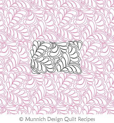 Feisty Feathers 1 by Munnich Design Quilt Recipes. This image demonstrates how this computerized pattern will stitch out once loaded on your robotic quilting system. A full page pdf is included with the design download.