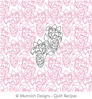 Flower Magic 2 Panto by Munnich Designs Quilt Recipes. This image demonstrates how this computerized pattern will stitch out once loaded on your robotic quilting system. A full page pdf is included with the design download.