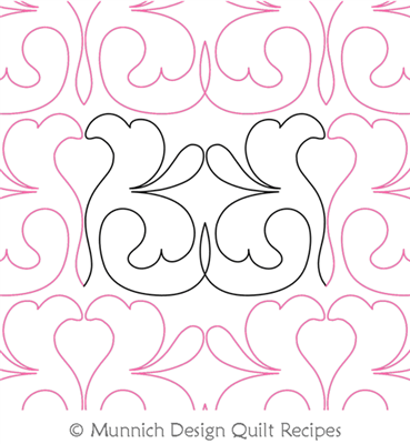 Flower Splash  Double by Munnich Design Quilt Recipes. This image demonstrates how this computerized pattern will stitch out once loaded on your robotic quilting system. A full page pdf is included with the design download.