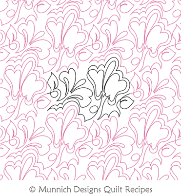 Free Motion Flower Frenzy  by Munnich Design Quilt Recipes. This image demonstrates how this computerized pattern will stitch out once loaded on your robotic quilting system. A full page pdf is included with the design download.