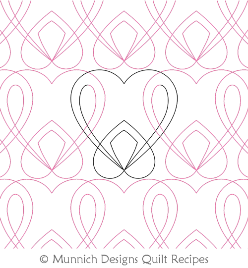 Heart Border 1 Fancy Double by Munnich Designs Quilt Recipes. This image demonstrates how this computerized pattern will stitch out once loaded on your robotic quilting system. A full page pdf is included with the design download.