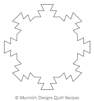 Kokopelli Circle by Munnich Design Quilt Recipes. This image demonstrates how this computerized pattern will stitch out once loaded on your robotic quilting system. A full page pdf is included with the design download.