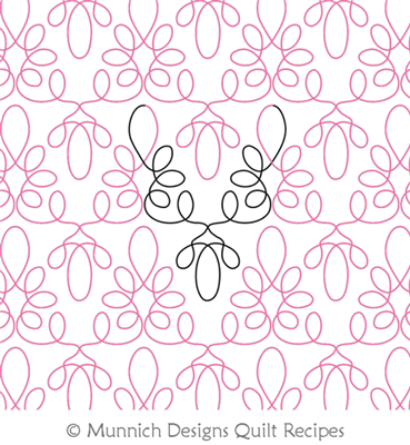 Loop Lace by Munnich Design Quilt Recipes. This image demonstrates how this computerized pattern will stitch out once loaded on your robotic quilting system. A full page pdf is included with the design download.