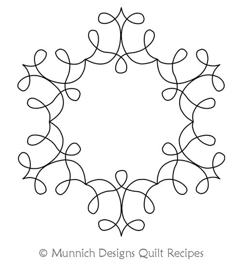 Loops Frame Hex by Munnich Designs Quilt Recipes. This image demonstrates how this computerized pattern will stitch out once loaded on your robotic quilting system. A full page pdf is included with the design download.