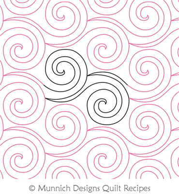 Nesting Waves by Munnich Design Quilt Recipes. This image demonstrates how this computerized pattern will stitch out once loaded on your robotic quilting system. A full page pdf is included with the design download.