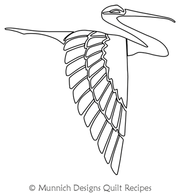 Oriental Stork Right by Munnich Design Quilt Recipes. This image demonstrates how this computerized pattern will stitch out once loaded on your robotic quilting system. A full page pdf is included with the design download.