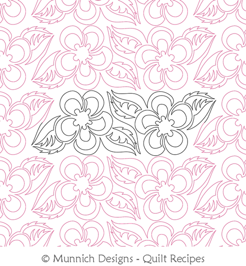 Row by Row 3 by Munnich Designs Quilt Recipes. This image demonstrates how this computerized pattern will stitch out once loaded on your robotic quilting system. A full page pdf is included with the design download.