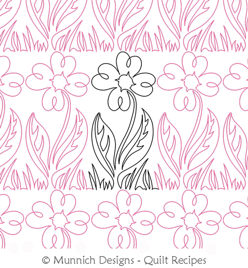 Row by Row 4 by Munnich Designs Quilt Recipes. This image demonstrates how this computerized pattern will stitch out once loaded on your robotic quilting system. A full page pdf is included with the design download.