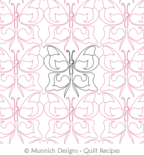 ST Butterfly by Munnich Design Quilt Recipes. This image demonstrates how this computerized pattern will stitch out once loaded on your robotic quilting system. A full page pdf is included with the design download.