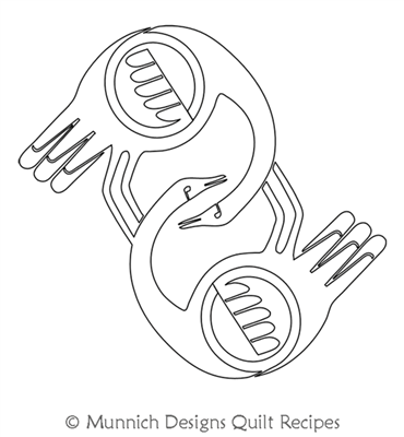SW Birds Motif by Munnich Design Quilt Recipes. This image demonstrates how this computerized pattern will stitch out once loaded on your robotic quilting system. A full page pdf is included with the design download.