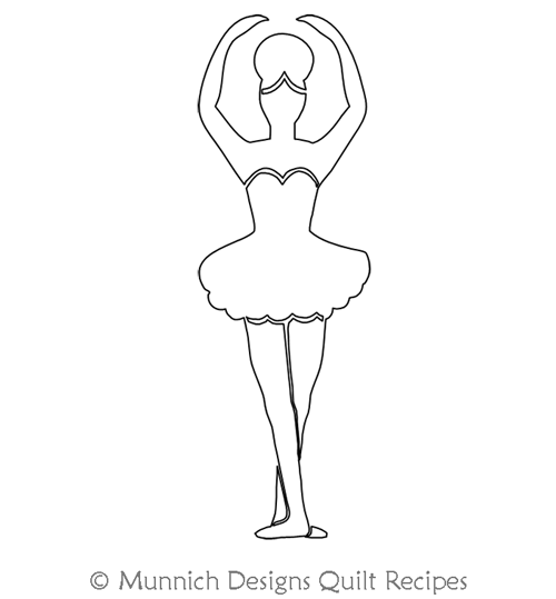 Simple Ballet Position 4 by Munnich Design Quilt Recipes. This image demonstrates how this computerized pattern will stitch out once loaded on your robotic quilting system. A full page pdf is included with the design download.