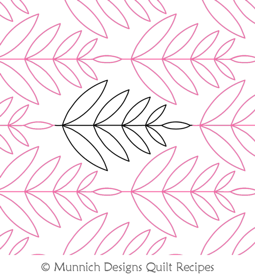 Simple Leaves Continuous by Munnich Designs Quilt Recipes. This image demonstrates how this computerized pattern will stitch out once loaded on your robotic quilting system. A full page pdf is included with the design download.