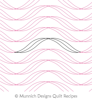 Simple Ribbon by Munnich Design Quilt Recipes. This image demonstrates how this computerized pattern will stitch out once loaded on your robotic quilting system. A full page pdf is included with the design download.