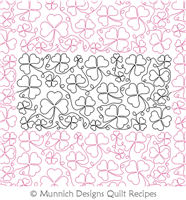 Simple Shamrock Stipple by Munnich Designs Quilt Recipes. This image demonstrates how this computerized pattern will stitch out once loaded on your robotic quilting system. A full page pdf is included with the design download.