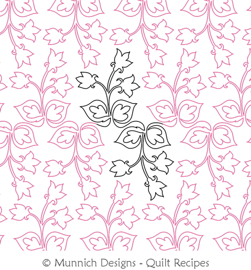 Simple Spray 1 by Munnich Designs Quilt Recipes. This image demonstrates how this computerized pattern will stitch out once loaded on your robotic quilting system. A full page pdf is included with the design download.