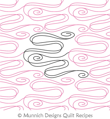 Simple Swirling Waters  by Munnich Design Quilt Recipes. This image demonstrates how this computerized pattern will stitch out once loaded on your robotic quilting system. A full page pdf is included with the design download.