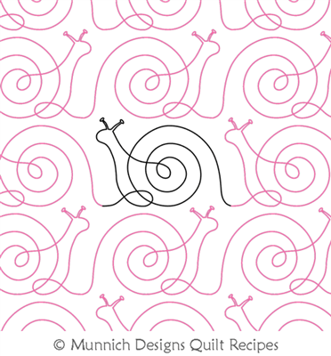 Snails 1 by Munnich Designs Quilt Recipes. This image demonstrates how this computerized pattern will stitch out once loaded on your robotic quilting system. A full page pdf is included with the design download.