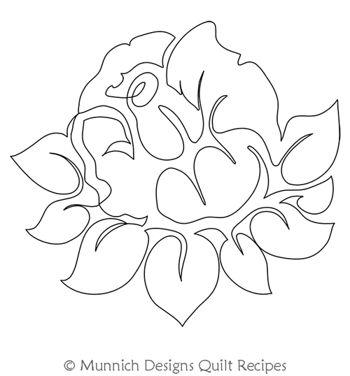 Spring Flowers 6 Motif by Munnich Design Quilt Recipes. This image demonstrates how this computerized pattern will stitch out once loaded on your robotic quilting system. A full page pdf is included with the design download.