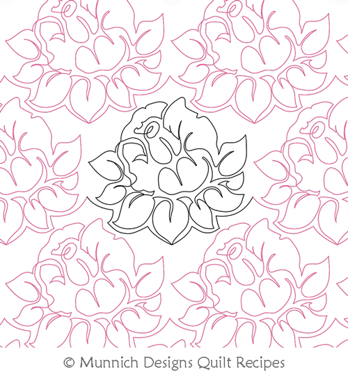 Spring Flowers 6 Panto by Munnich Design Quilt Recipes. This image demonstrates how this computerized pattern will stitch out once loaded on your robotic quilting system. A full page pdf is included with the design download.